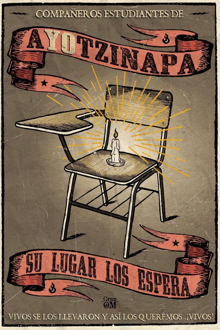 apoyoalCIG's tweet photo. AYOTZINAPA your desk awaits you. 68 Months of Impunity. We don’t forget. Because alive they took them, Alive We Want Them Back. #FueElEstado #stopplanmerida #ayotzinapa @ayotzinapavive #eselestado #resist #justicia #vivoslosqueremos
Art by @GranOM https://t.co/392XjuPWTq