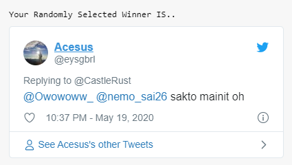 CastleRust's tweet photo. The winner is @eysgbrl https://t.co/oXjYpptXpy