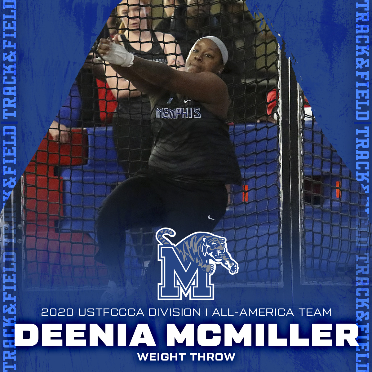Congrats to DeeNia McMiller on her <a href="/USTFCCCA/">USTFCCCA</a> All-America honor! McMiller qualified for the 2020 <a href="/NCAATrackField/">NCAA Track & Field</a> Indoor Championships in the women's weight throw, but the meet was canceled due to the pandemic. #GoTigersGo 

Release: bit.ly/3d7wimX