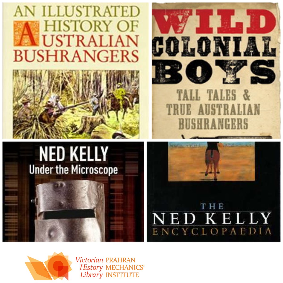 PMILibrary's tweet image. #CreateDisruption #LIW2020 
We have many books and resources on the #Disruption of Bushrangers in early Australian history. The most famous of all the Bushrangers is, of course, Ned Kelly on which we have 53 books!!!! If this takes your fancy, ask one of our staff when we reopen