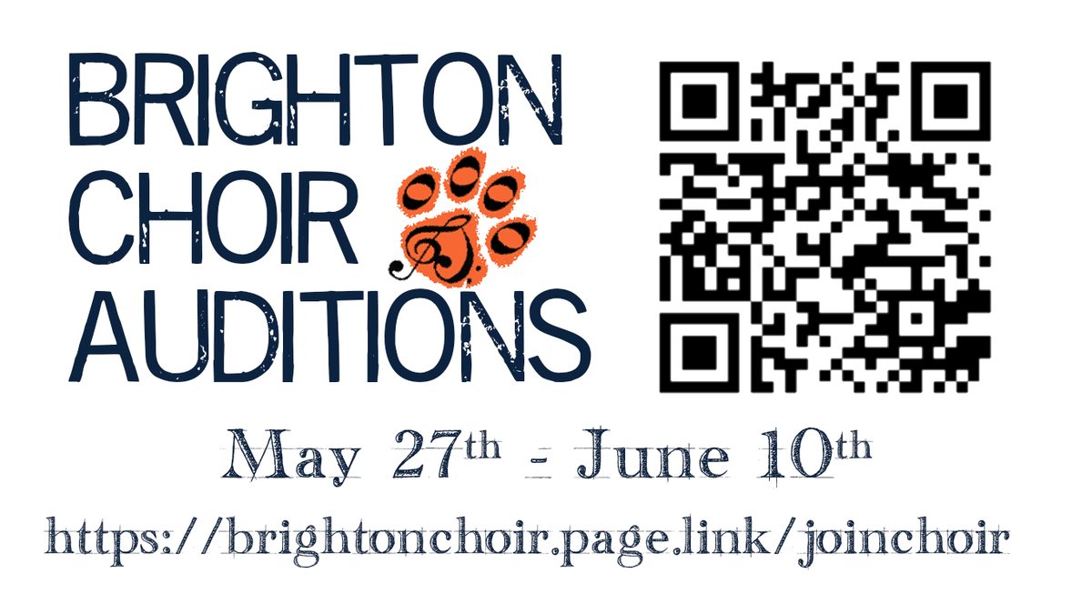 Brighton_Choir's tweet photo. Auditions will be 100% online this year.  Audition packet, study resources, &amp; link to submit your application can be found here- https://t.co/CnvGcGXSTD

We’re excited to have you join us in choir, sing music with new friends, &amp; have an awesome year in the brand new choir room! https://t.co/9JQZ9aMrR3