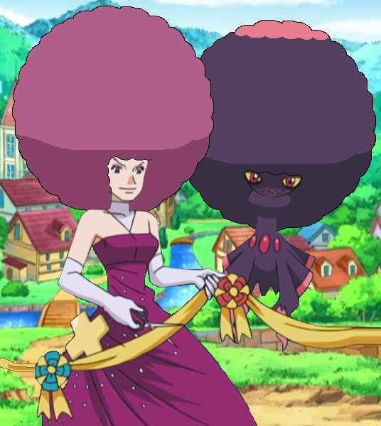 Pokesmashbros 毎月26日はアフロの日 Here S A New Afro Edit For This Month S Afro Day Featuring Fantina メリッサ And Her Mismagius With Large Afros From The Pokemon Anime Afro アフロ Pokemon ポケモン Pokeani