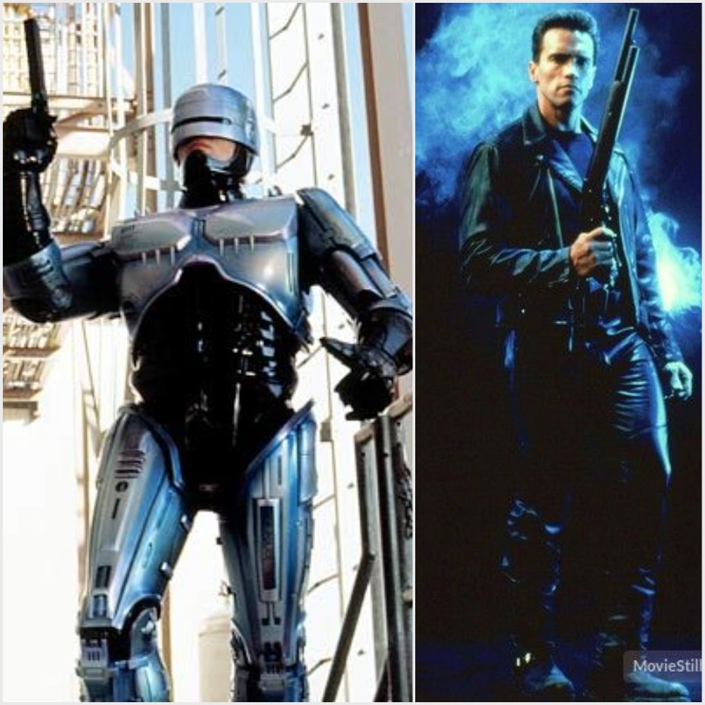 lg16spear's tweet photo. This is an age old question, who would win, #RoboCop or #Terminator? #RoboCopvsTerminator #TerminatorvsRoboCop https://t.co/vmHkqKzq6V