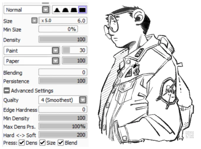 @arxzxa I use these brushes! all downloaded from a pack made by a dA account that's sadly deactivated now, but if you need the texture/brushmap/etc I can compile a folder for you! 