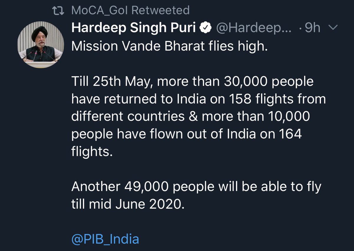 LShankar_'s tweet photo. @MoCA_GoI @HardeepSPuri @DrSJaishankar Interesting-*30k people arrived on *158 flights and less than half that number flew out on *164 flights. India can def help more NRIs leave ASAP? Doing basic math here. #startoutboundflightsfromindia #NRIsStranded https://t.co/frTNv1TbIF