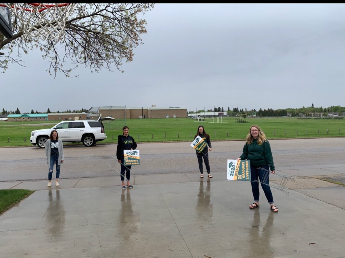 Well the weather wasn’t the greatest but that didn’t stop the MUCC staff from doing sign deliveries.  Small way to celebrate our grads.  It was great to see you even if it was from a distance.