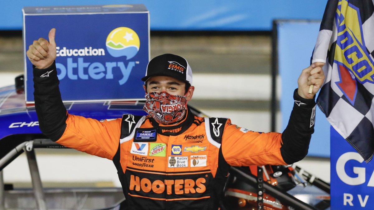 Cheers to that W tonight, <a href="/chaseelliott/">Chase Elliott</a>! 🥃