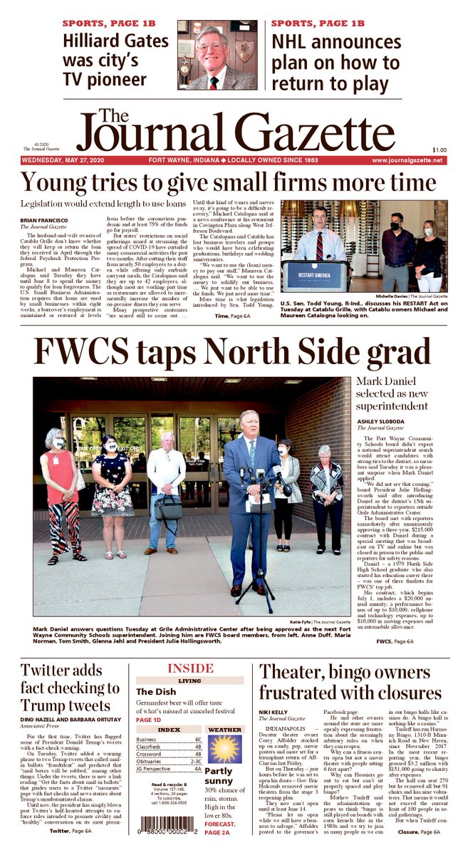 JGfortwayne's tweet photo. Check out the front pages of Wednesday's newspaper and sports section. https://t.co/9Rfk8zYBjy