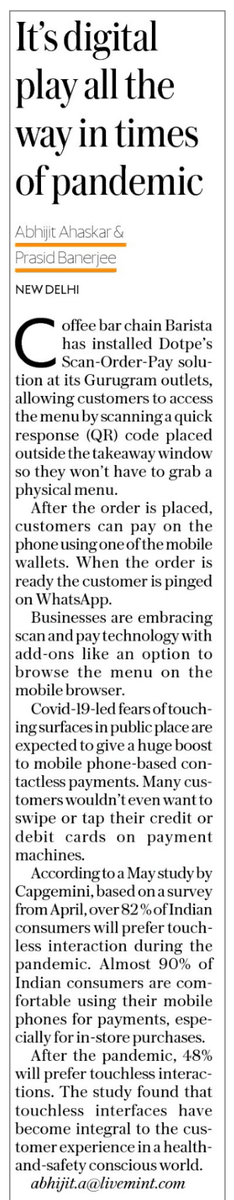 CapgeminiIndia's tweet photo. A study conducted by Capgemini found that touch-less interfaces have become an integral part of customer experience in a health and safety conscious world. Read on to learn more about the preference of Indian consumers during the pandemic. https://t.co/u6nz0dBPIk