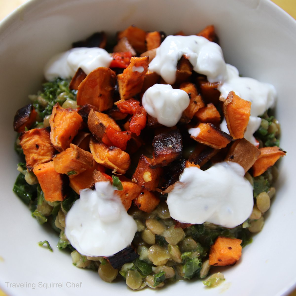 TravSqrlChef's tweet photo. Uhhh holy cow THIS #BlueApron meal (Coconut Curry Lentils &amp; Kale) packed an unexpectedly strong BLAST of flavor. We are in ♥️. #vegetarian #nearlyvegan #garlic &amp; #ginger &amp; curry paste, oh my. https://t.co/NTJC6bmIE0