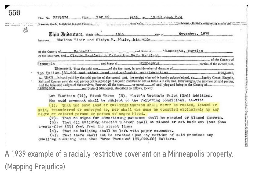 So the 1910’s the city was alright, but after the depression mortgages began to boom and basically made it impossible for any POC to purchase property outside of certain neighborhoods. Here’s one deed from 1939...