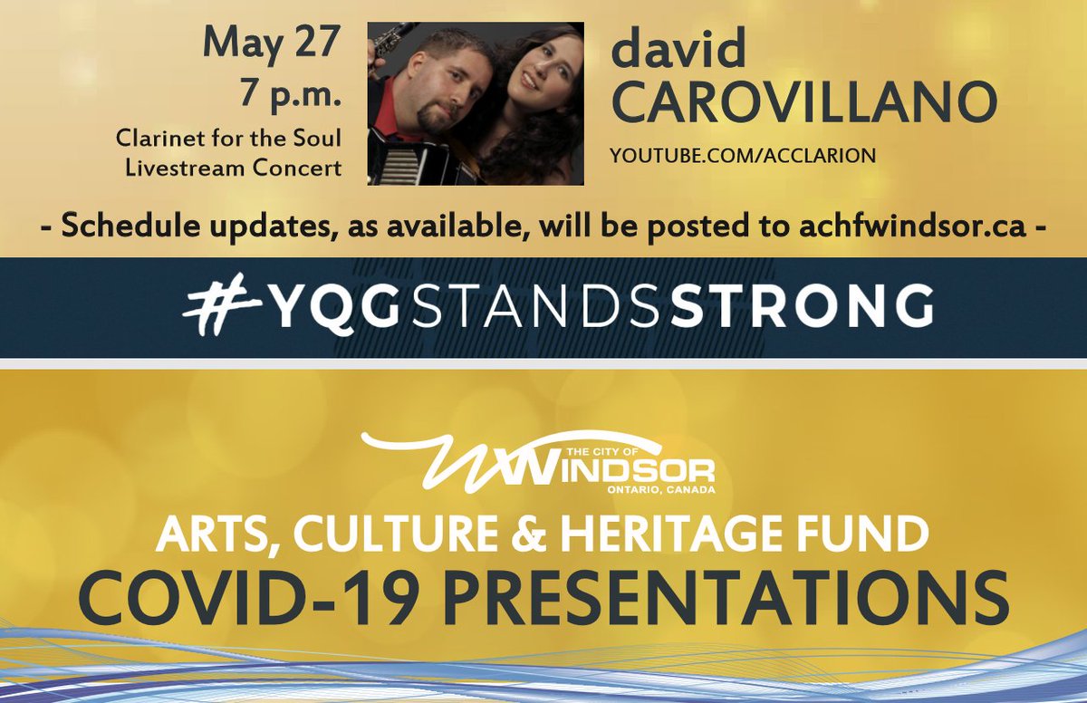 acclarion's tweet photo. Wednesday May 27 #Clarinet for the Soul Concert https://t.co/hKJ8ec5cLz #YQGStandsStrong  #beautifulmusic #weddinganniversary https://t.co/PyykVaPo5y