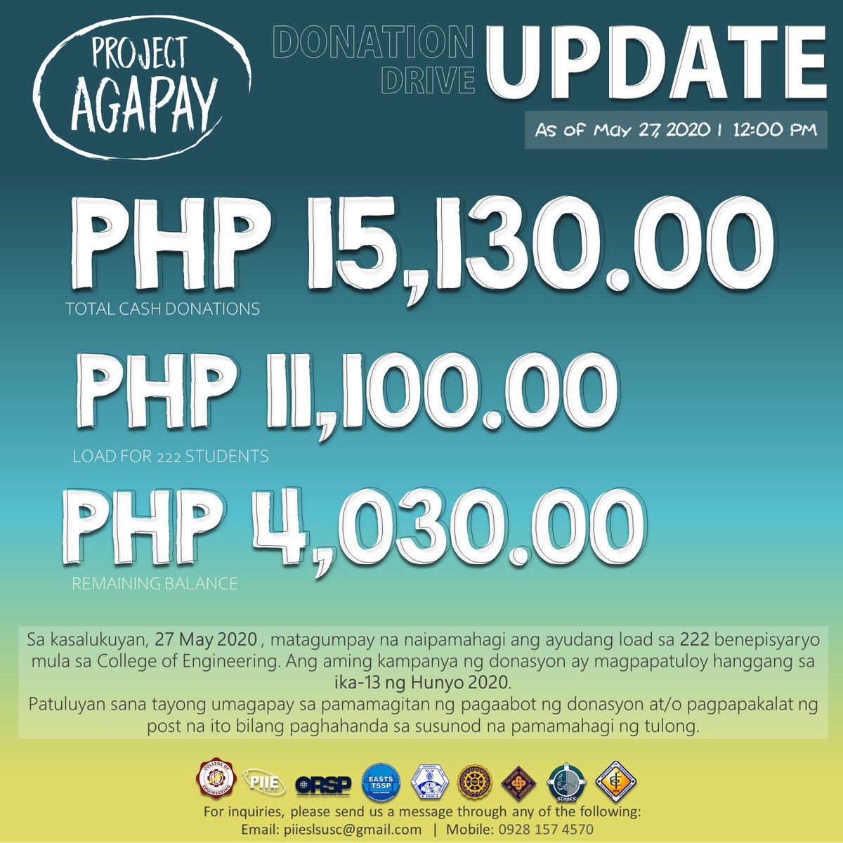 PIIESLSU's tweet photo. Kaibigan, Salamat sa Patuloy na Pag-Agapay!

#PamIElyangNagkakaIEsa
#ORSPamilya
#MayAagapay
#LeaveNoStudentBehind https://t.co/l0OWqJvrWN