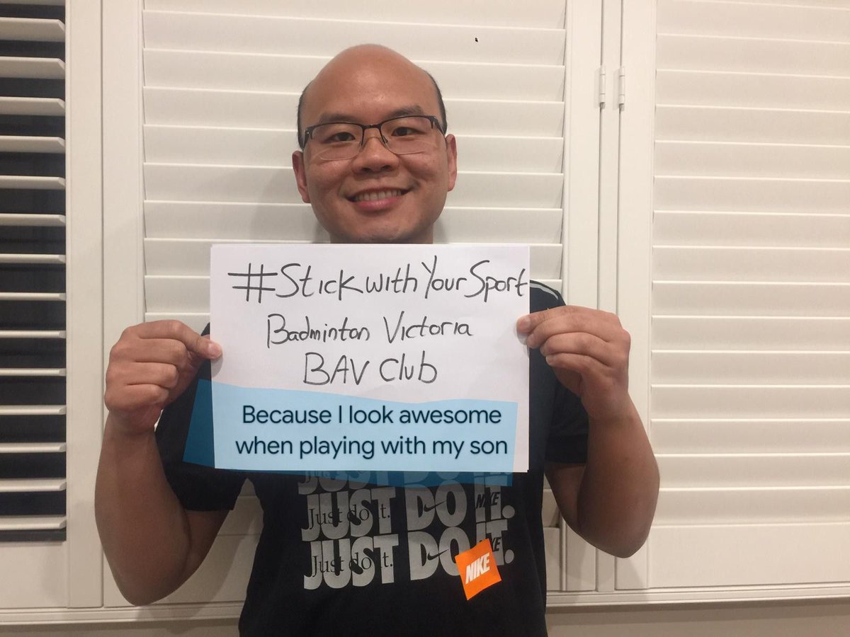 BaddyVic's tweet photo. 🏸 #StickWithYourSport because the entire family is going to be there? 👦👨👴😂 Thank you father-son duo Chris and Joshie (BAV) for sharing! 🤝🙏

#BVCommunity #staystrong #stayactive #inthistogether #flattenthecurve @vicsportAU https://t.co/4PdD5bDVYD