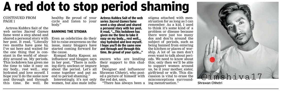 A red dot to stop period 
shaming. #MenstrualHygieneDay

@aditiraohydari @DianaPenty
@KubbraSait @diipakhosla