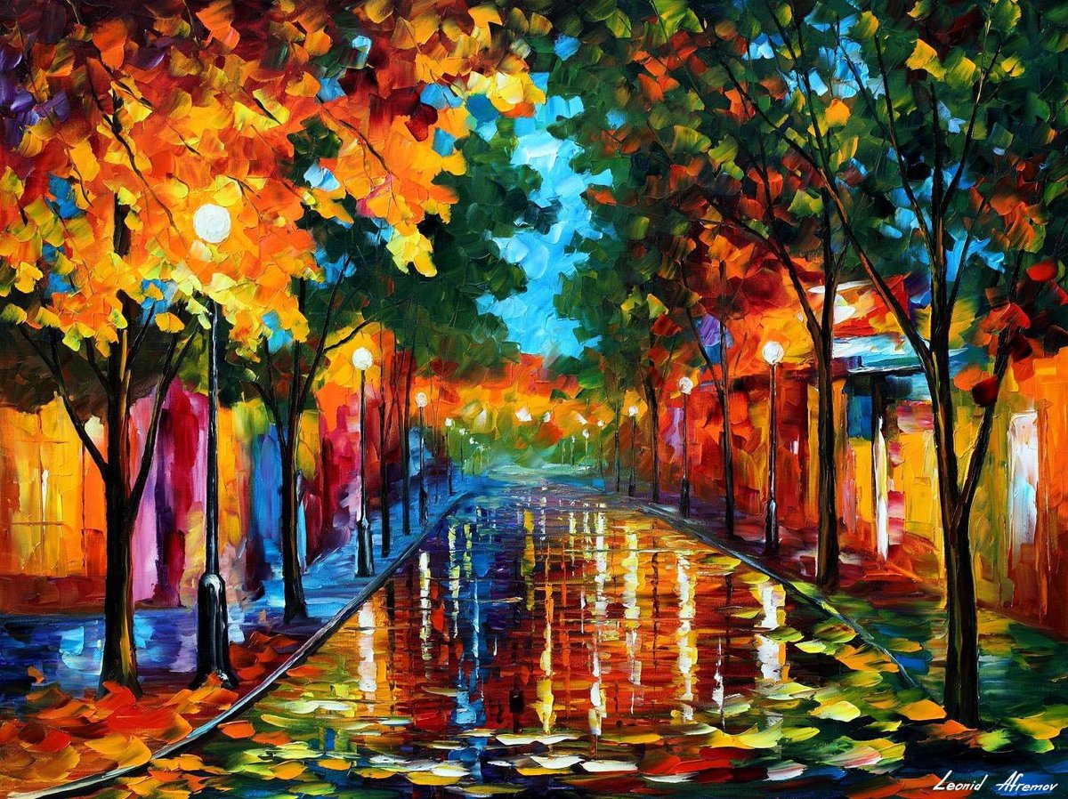 rubybrigg's tweet image. Do you like puzzles? We have prepared something special for you! Puzzle created based on a painting by Leonid Afremov. FALLEN LEAVES jigidi.com/jigsaw-puzzle/…