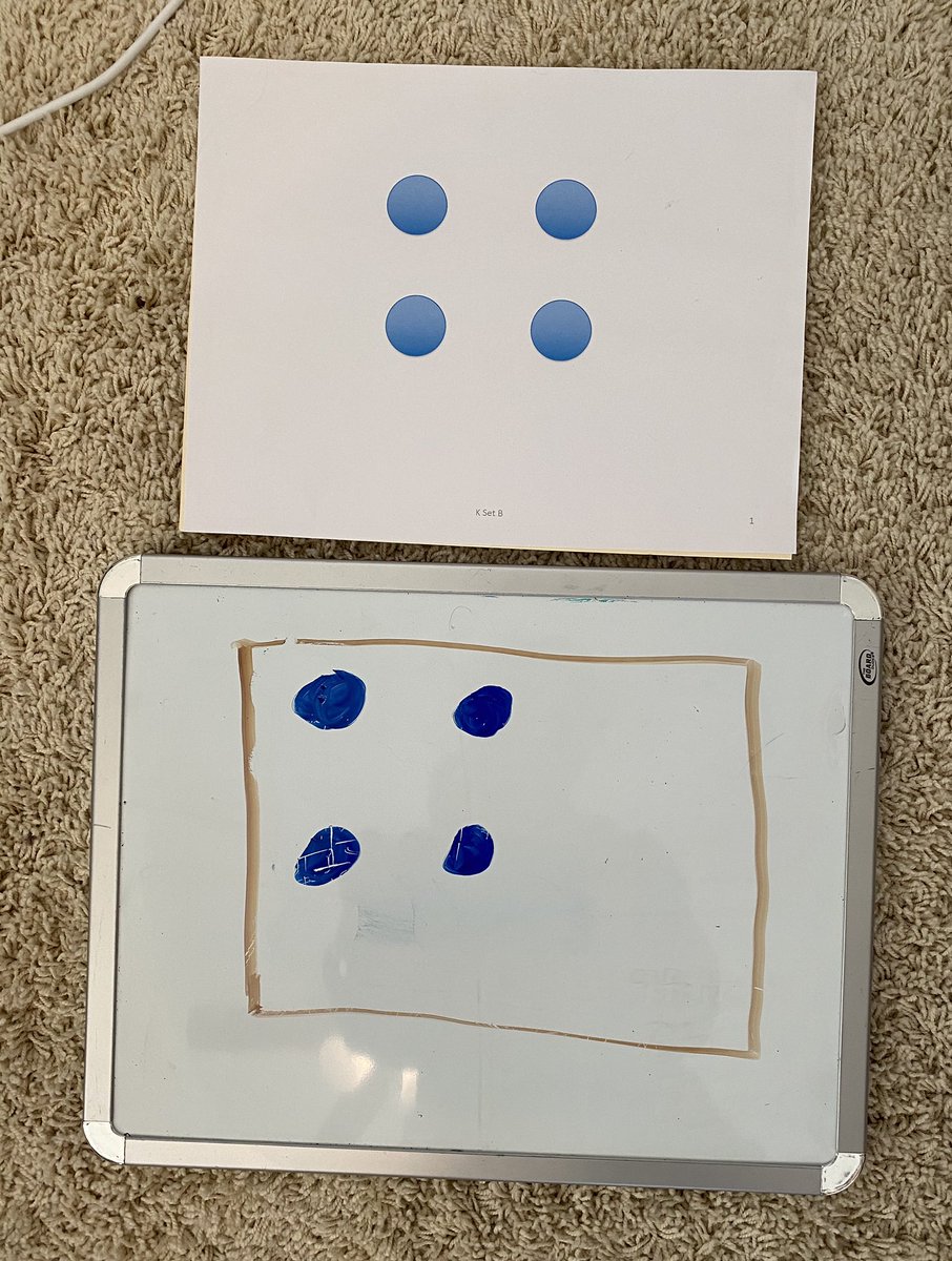 bholden86's tweet photo. Great book! Math &amp; language! We tried Who is Hiding? &amp; Help Me See It Too w/ early learners virtually. After a 1st try, some modifications: connect to their ocean theme, have the 1st image replicated w/ real turtle pics, and THEN draw the blue dots. #trinitylearns @stenhousepub https://t.co/NJk6t5vb4W