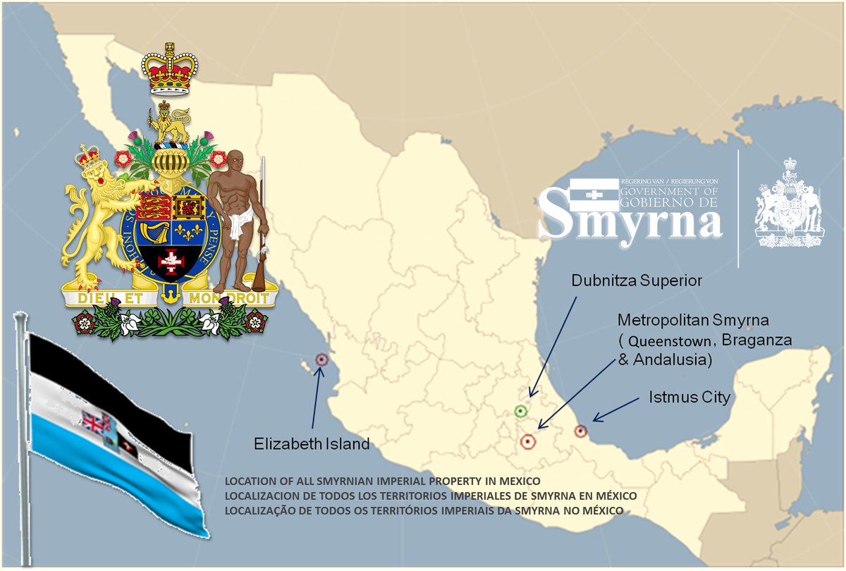 SmyrnaGov's tweet photo. Mapa de la localización de todos los territorios imperiales de @SmyrnaGov  en México. https://t.co/b3LWME51uP