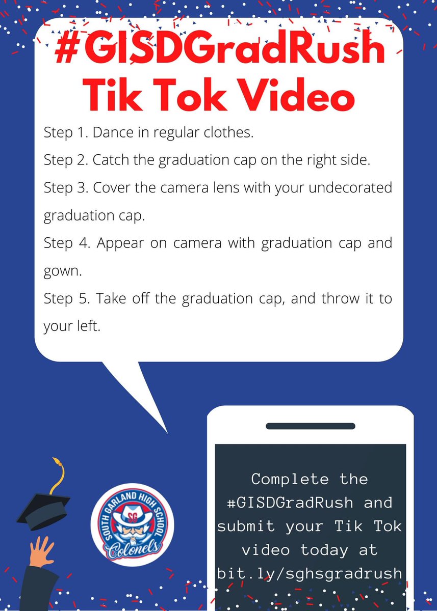 SGHS_Titans's tweet photo. @sghs_class2020 make your graduation video the best!! #GisdGradRush @PrincipalEwing @HouseMom4Life @SgStuco https://t.co/rx0Elzplz2
