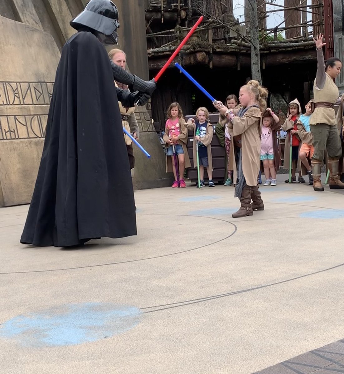 ThaLilNugget's tweet photo. I’ll jump on this the last normal picture was my daughter doing Jedi Training at Disney World #LastNormalPicture #Disney #Jedi https://t.co/B1nP5f70Ji