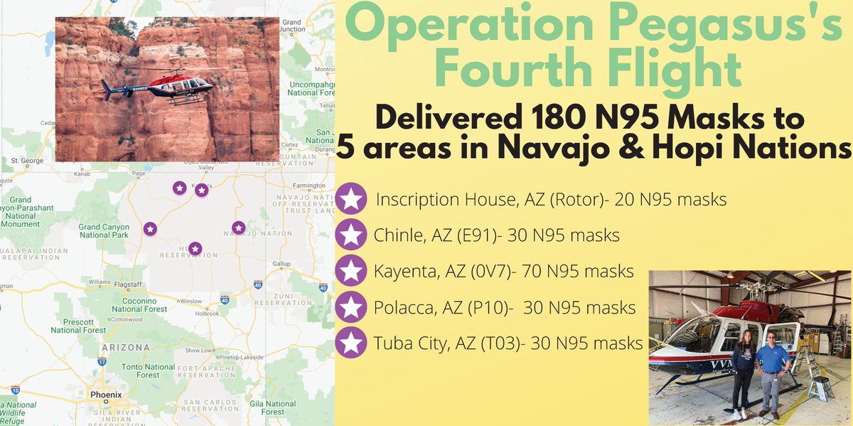 Uacomp_CSSC's tweet photo. Our 4th flight delivered #n95masks to Navajo &amp; Hopi Nations! Thank you @guardian_air for hand delivering this critical #PPE! 2nd photo is a text received 1 day after PPE was delivered &amp; it was already being by #FrontLineHeroes.  This is the reason we do this! https://t.co/kNO7ilBJBy