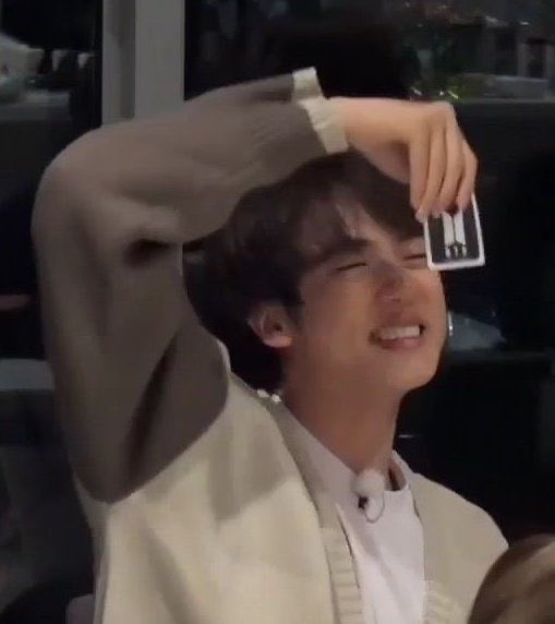 a thread of kim seokjin smiling but his smile gets bigger as you keep scrolling 