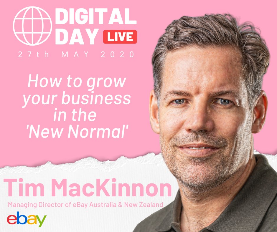 We are living in the 'New Normal'. So how does this new world affect our ability to grow our businesses? This is where Tim MacKinnon comes in! Join us on Digital Day for Tim's must-see keynote. Register Today, it's free! bit.ly/3bKbCjJ
 #digitalday #ebay #ecommerce2020
