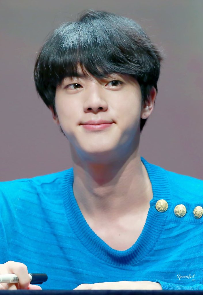 a thread of kim seokjin smiling but his smile gets bigger as you keep scrolling 