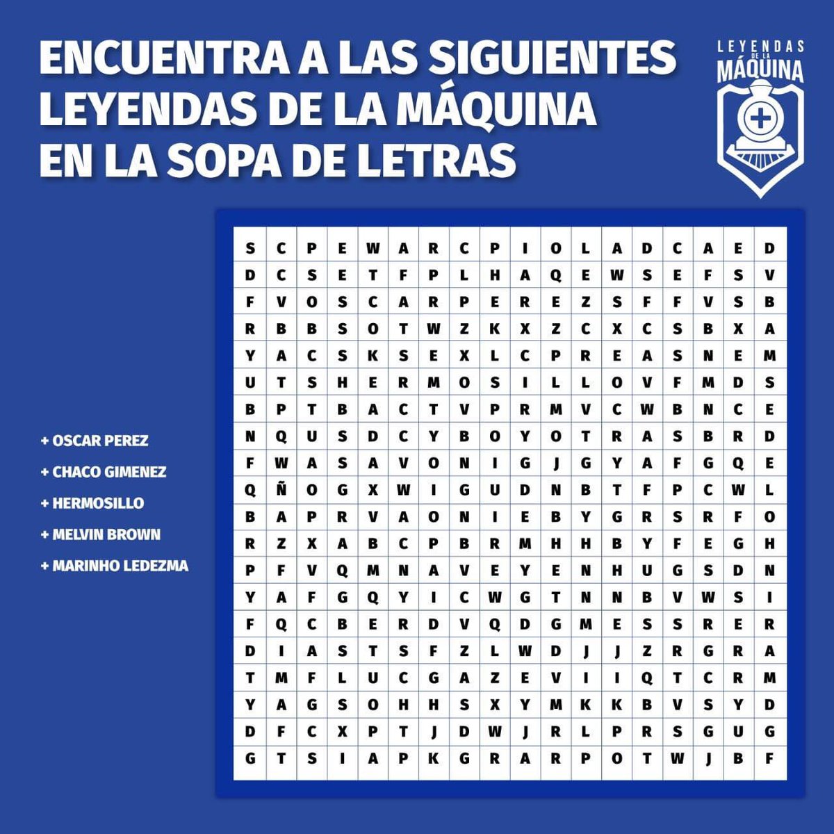 melvinbrown_of's tweet photo. ¿puedes encontrar los nombres de 5 ex jugadores de @CruzAzulCD en la sopa de letras? 🤔
#sevienenlasleyendas
#azulforever
@LeyendasLa https://t.co/4eMayyve0F
