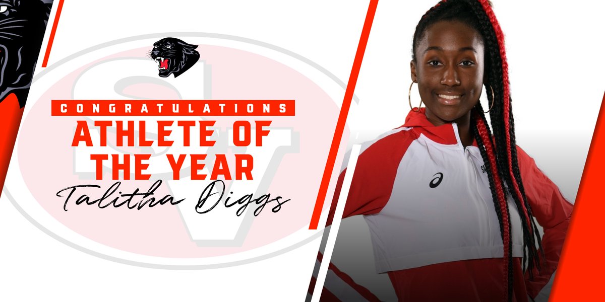 SauconAthletics's tweet photo. Congratulations to Talitha Diggs!  2020 Coordinated Health Female Athlete of the Year! #SVPanthers https://t.co/P2qIujKhz2