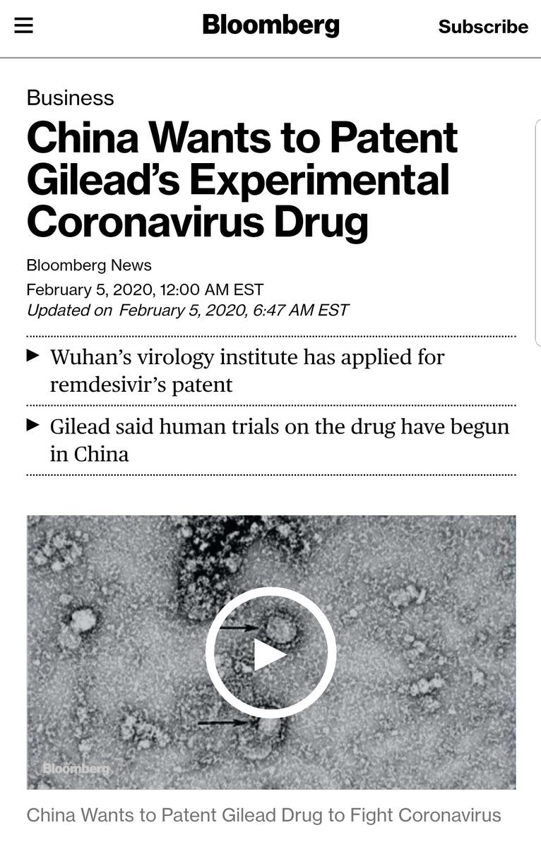 7. #QAnon  #Hydroxychloroquine's US patent expired long ago.  #Q  https://www.bloomberg.com/news/articles/2020-02-05/china-is-trying-to-patent-gilead-s-experimental-coronavirus-drug https://www.gatesfoundation.org/Media-Center/Press-Releases/2010/12/Global-Health-Leaders-Launch-Decade-of-Vaccines-Collaboration https://gcgh.grandchallenges.org/about/scientific-board