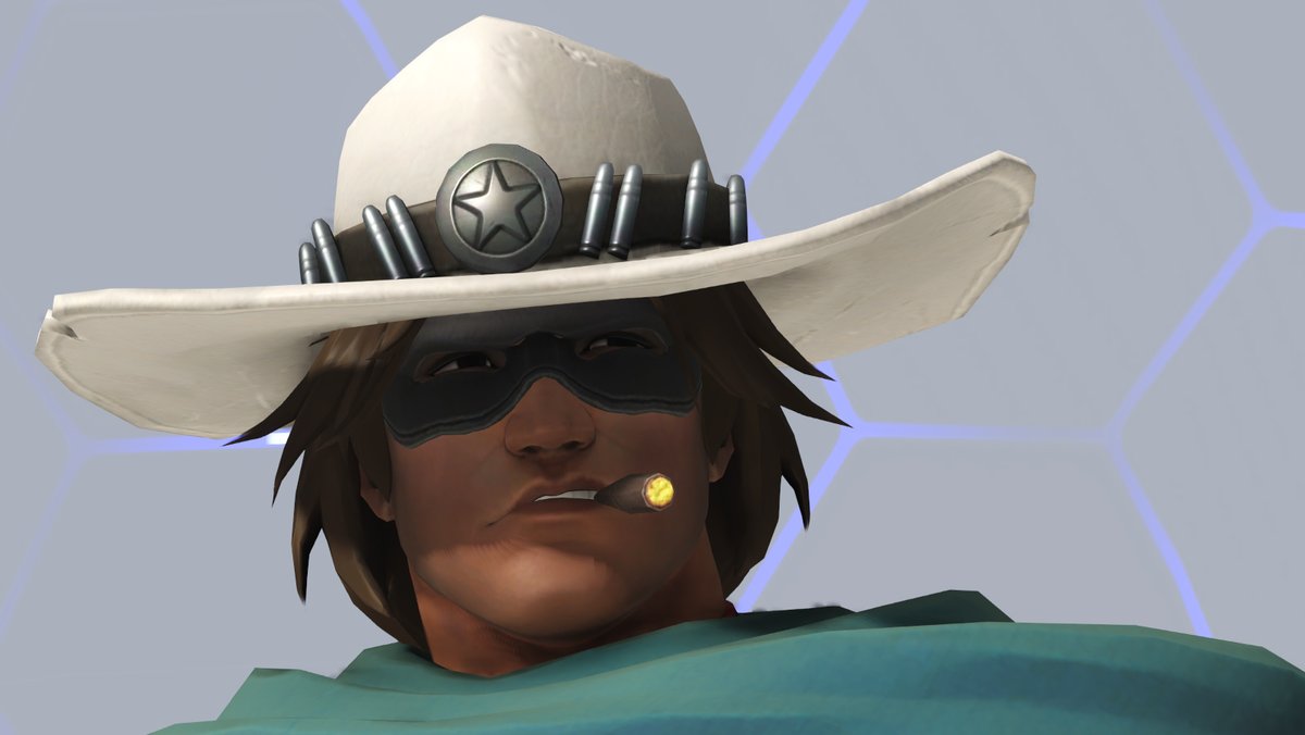 Bible_Salesman's tweet photo. Someone somewhere undoubtedly has a use for this close-up of beardless McCree. https://t.co/A1zLaZEwQH