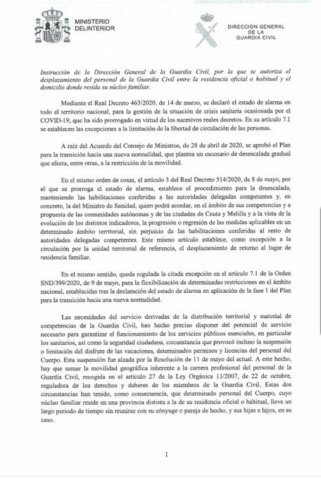 APROGC's tweet photo. La petición que hicimos el 01 de mayo, ha fructificado. No es que hayamos sido los primeros, ni que trabajemos con cero horas asociativas, ni que a nuestras iniciativas “otros corran a unirse”. Lo que impulsa a @aprogc es ayudar a los guardias civiles: visitarán a sus familias https://t.co/Nqx8LRGDJr