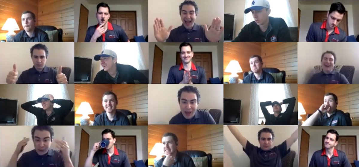 DeVries_Matt's tweet image. The many faces of recording a virtual baseball broadcast. Thanks to these dudes for bringing @greatlakesloons &amp;amp; @LansingLugnuts fans together! #NestLevelFun