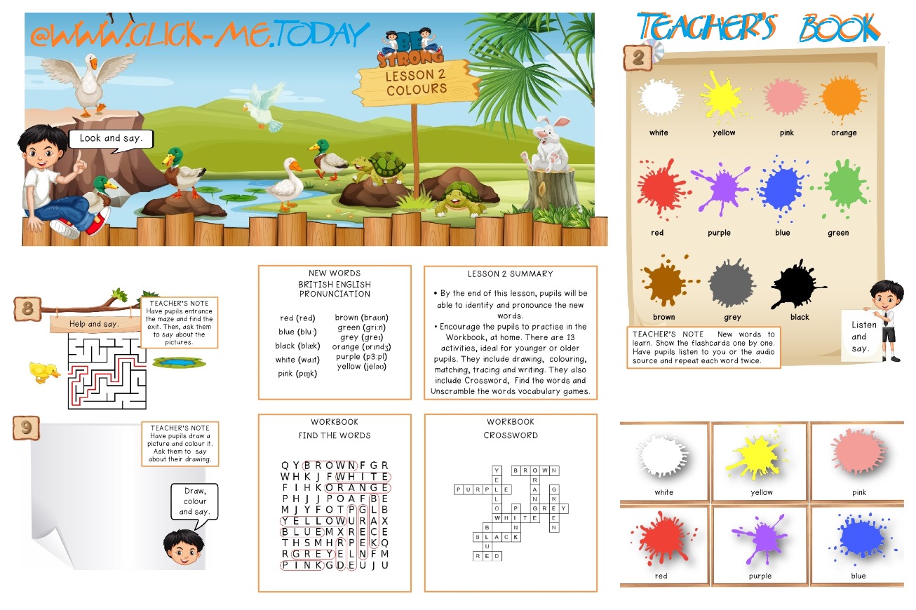 Click-me.today on Twitter: "📚 LESSON PLAN 2 - COLOURS FREE ESL PRE-JUNIOR  "BE STRONG" PDF BOOK 📙TEACHER'S BOOK 📥🖨️ https://t.co/T0Z1Ysqh95  #freebies #esl #colours #tracing #tracingcolours #prejunior #beginners  #toddlers #kindergarten ❗Important ...