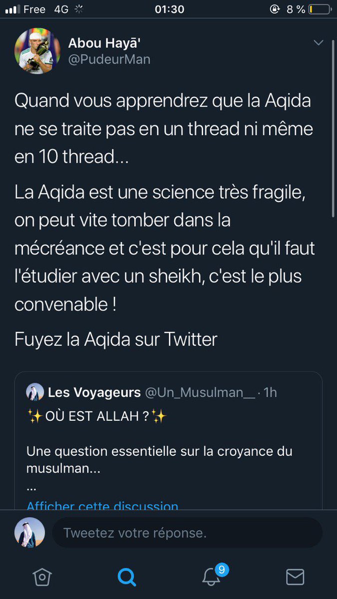 La réalité c’est que la "croyance" asharite, maturidite n’est rien d’autre qu’un sombre égarement qui s’oppose au Coran, à la Sunnah, aux compagnons et aux 4 imams.Admirez leur mécontentement quand on explique qu’Allah est élevé au-dessus de Son Trône :