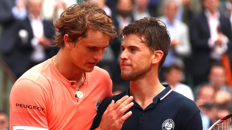 Sascha Zverev and Dominic Thiem"We know each other well. We are best friends on the tour. We play a lot of computer games together but I am the better one!"