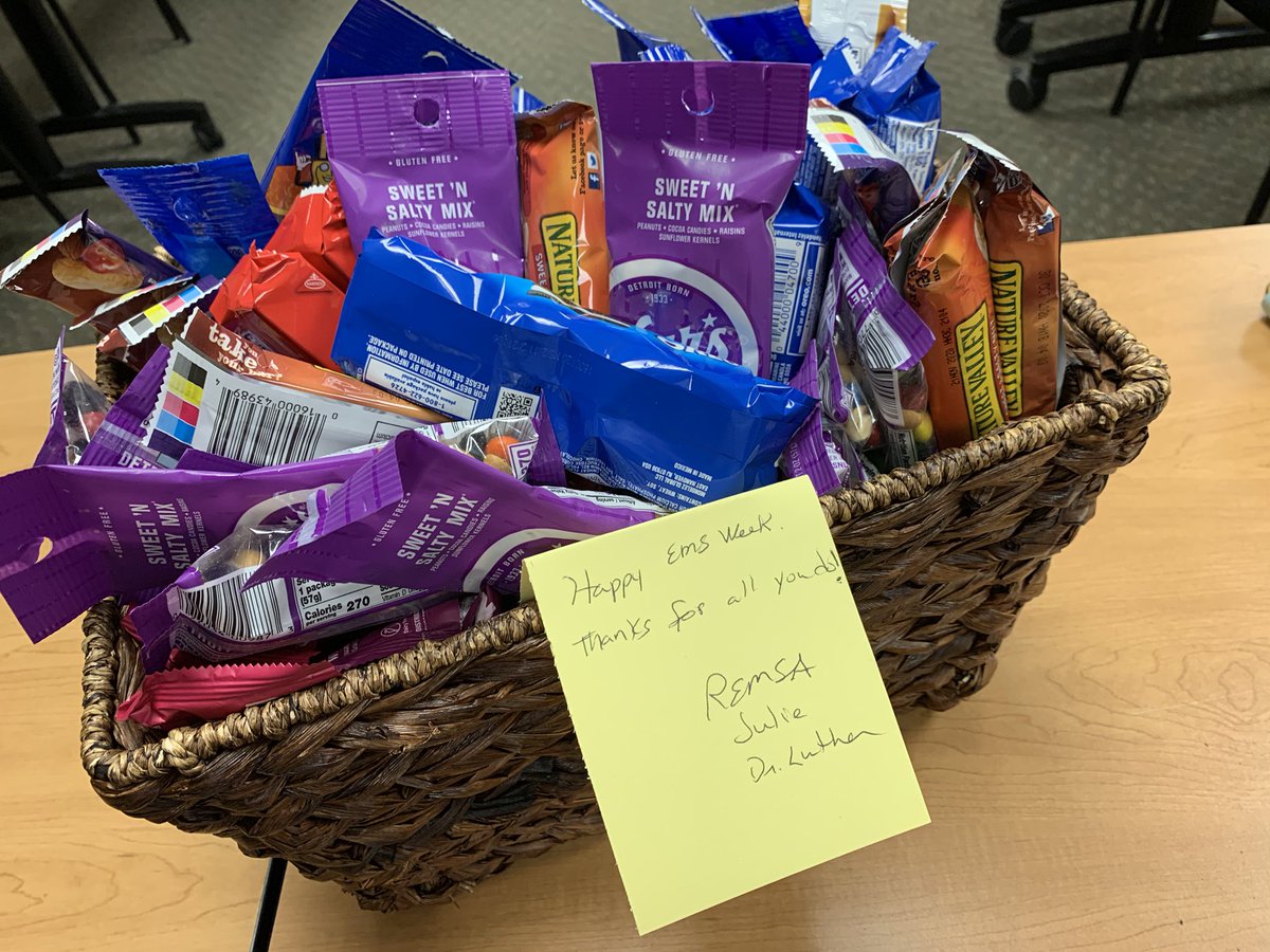 Thank you Sioux Falls Regional EMS Authority (REMSA) for the basket or treats during EMS week. We appreciate your generosity and thoughtfulness.