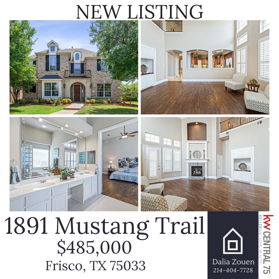 DaliaAndSam's tweet photo. 🎈NEW LISTING IN #FRISCO!

🔑1891 Mustang Trl.

An elegant 4 Bedroom, 3 and a half Bath home in The Trails of Frisco Golf Club. 

Call Dalia at 214-404-7728 for your showing! https://t.co/esRfXJ2G4G