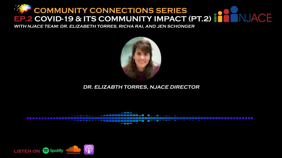 Tomorrow at 4:30pm we will release Autism Thinks Podcast Episode 2: COVID-19 &amp; its Community Impact (Part 2). We are excited to have our NJACE leadership team as guest speakers in this episode, including our very own Director, Dr. Elizabeth Torres! #autismthinks #Covid_19