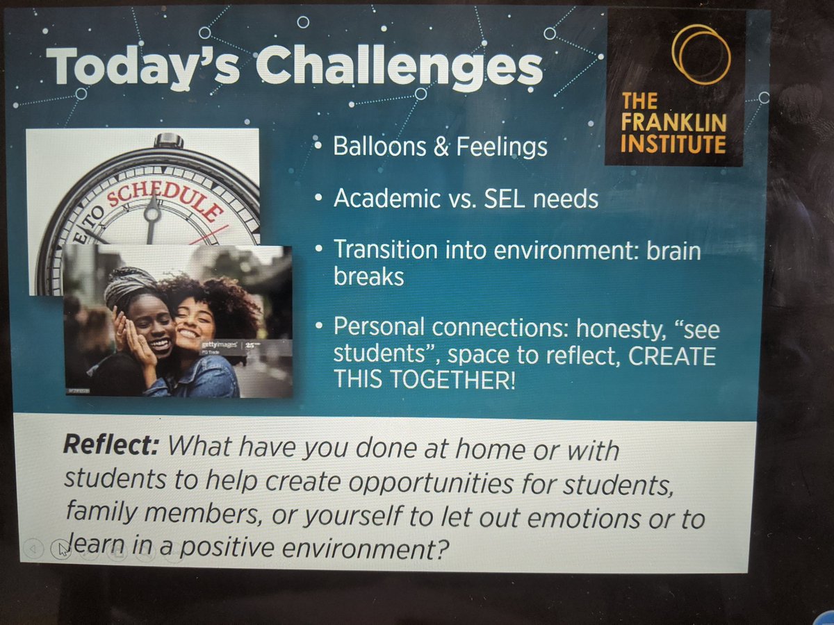 MissMcEleneyK's tweet photo. Just participated in an informative professional development opportunity by @julia_skolnik &amp; @HalleeAdelman learning how to prioritize students social-emotional well-being while remote learning @TheFranklin. #WEareCHPS #SocialEmotionalLearning #WC2theCore #distancelearning https://t.co/47vPtjKJH3