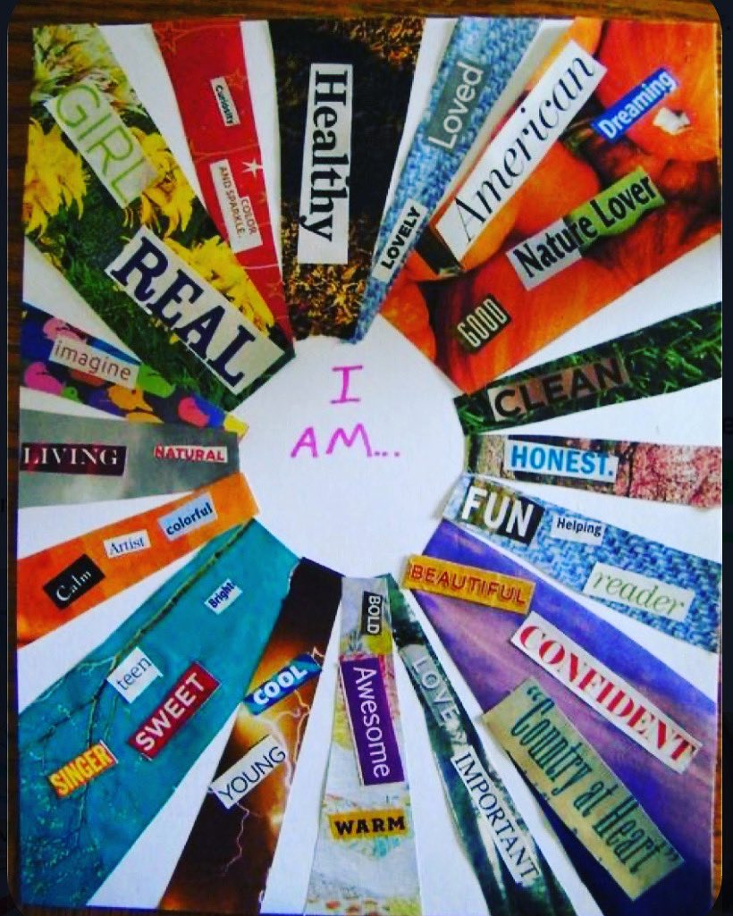 hls_art's tweet photo. Who are you? Think about words that represent you personality. Focus on the positives and you will get a little boost every time you look at it. #hlsartdepartment #hlsstayathome #mentalhealthawareness #arttherapy #whoareyou https://t.co/I78gkITsy7