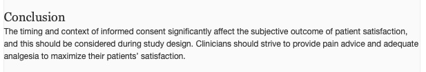 AliRaja_MD's tweet photo. Effect of #ConsentProcess on #PatientSatisfaction w/ #PainManagement: Randomized Controlled Trial
@SafireValentine @unimelb
https://t.co/olNP6BCzS5 https://t.co/gDwsvnE0rW