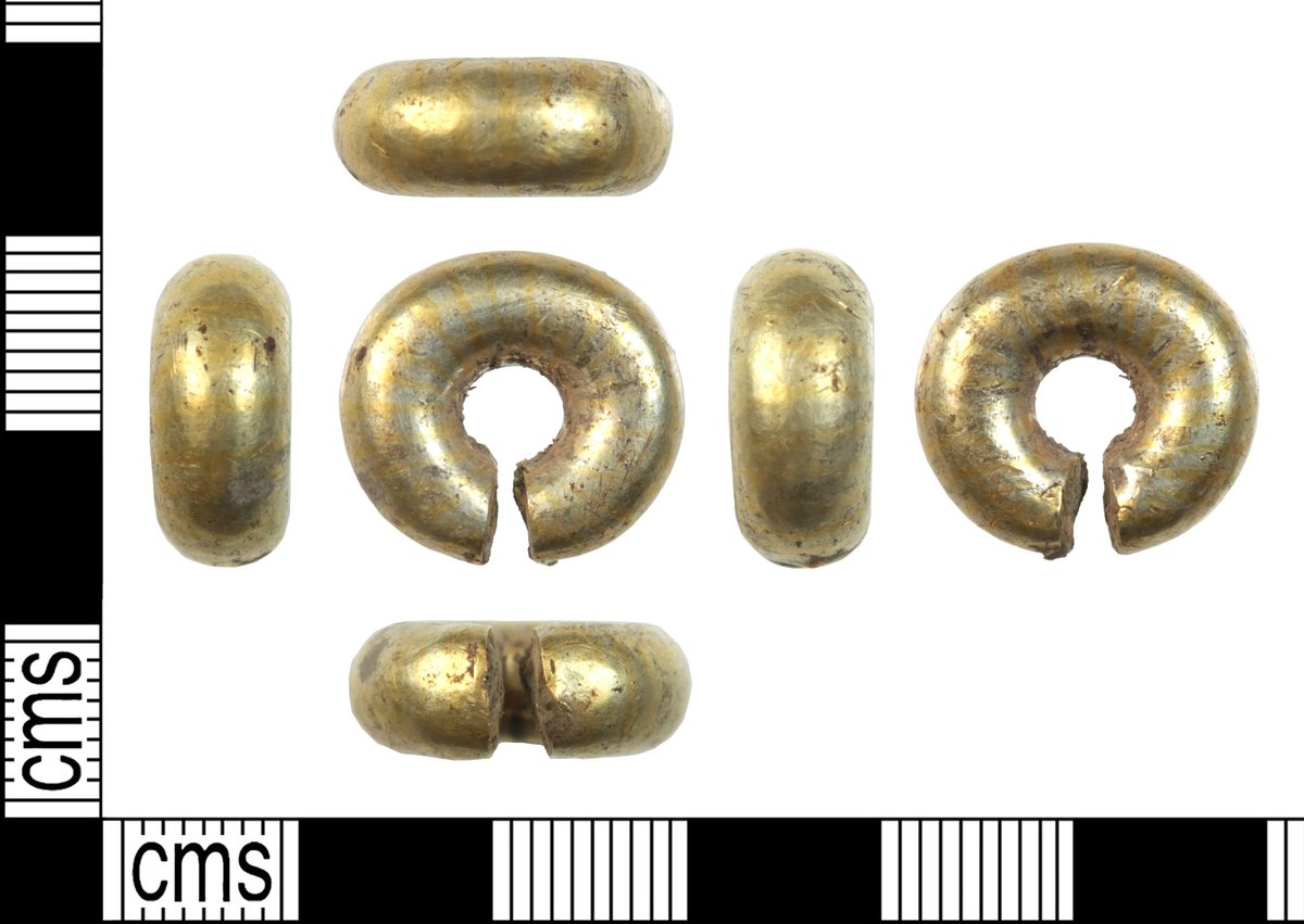 TRegistrars's tweet photo. Another Bronze Age gold penannular ring, this one found in Downton, Wiltshire & featuring a subtle tiger-striping effect, declared Treasure recently by the Coroner. @SalisburyMuseum hoping to acquire through the Treasure Act #lockdowntreasure https://t.co/rqrJ21UI1o https://t.co/RDMTJGqxQk