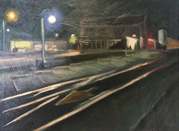 jwesleywillis's tweet photo. Trolley Line at Night. 12" x 9", oil on canvas. In Progress. #nightscene #edwardhopper #cityscape #artcollector #oregonartist #portlandartist #oiloncanvas #cityscape https://t.co/PkixoadwW0