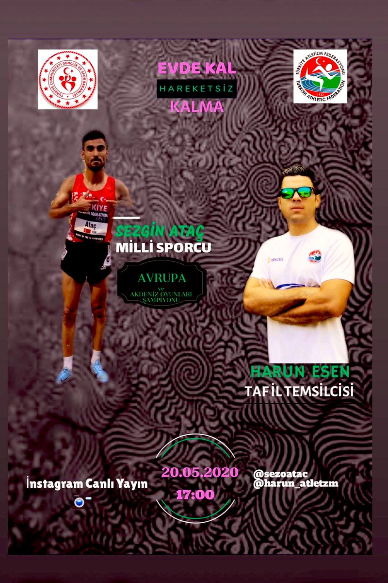 Milli Sporcumuz Sezgin Ataç İle İnstagram Canlı Yayında Olacağız. #evdekal #evdekalturkiyem🇹🇷 #evdekalhareketsizkalma <a href="/Fatih_Cintimar/">Fatih Çintimar</a> @AtletizmTAF <a href="/NurettinOzyurek/">Nurettin Özyürek</a> <a href="/olak_erkan/">Erkan ÇOLAK🟢🇹🇷</a> <a href="/bedenegitimi/">Bedeneğitimi.gen.tr</a> <a href="/vartolu_sezgin/">sezgin ataç</a>