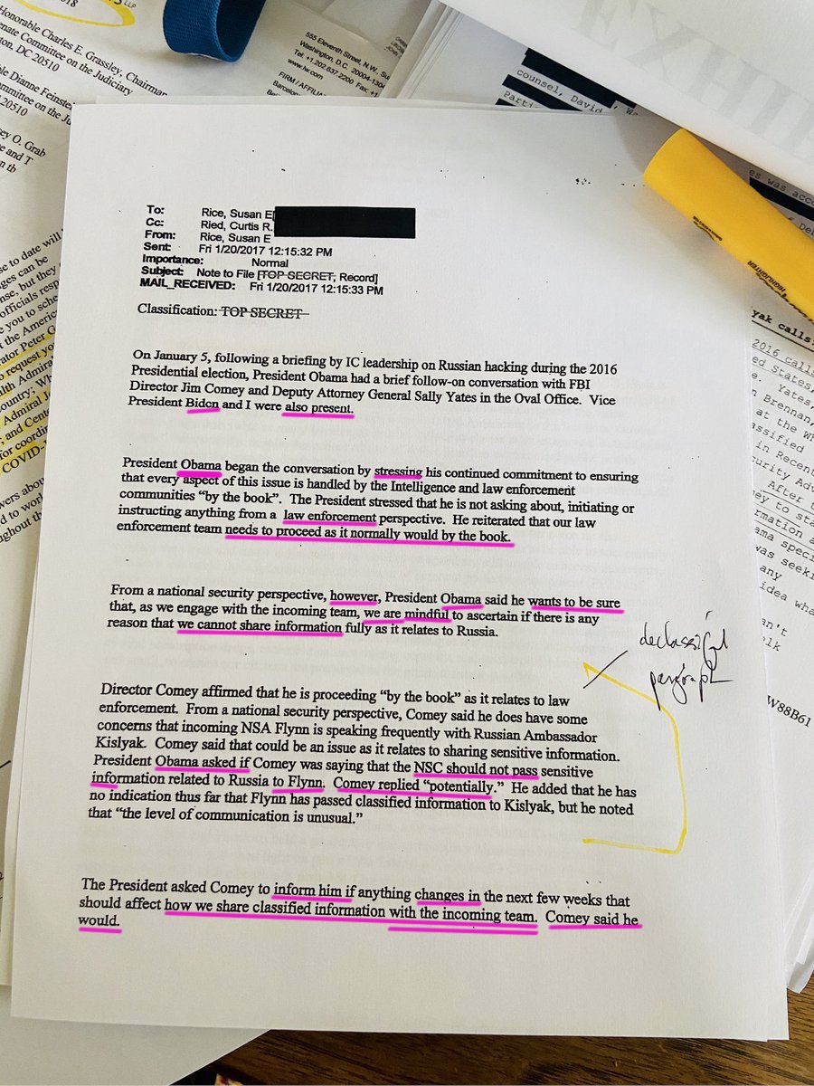 9.  #QAnon [Hussein] had it classified TOP SECRET to keep it from US: He made clear he wanted  #SpyGate secret, it was to look "normal as it would 'by the book'". Didn't want Rogers at NSA giving Flynn intel or others on newly elected POTUS team to know!  #Q https://twitter.com/CBS_Herridge/status/1262820374548447238