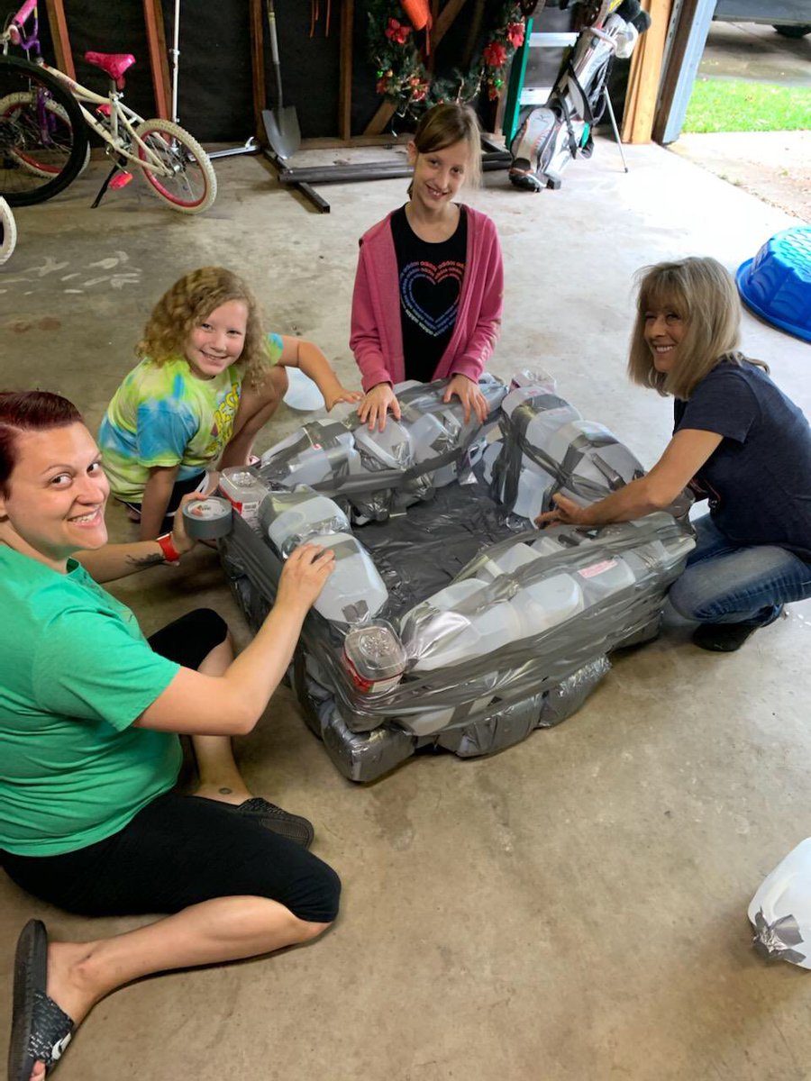 HaileyCISD's tweet photo. Fourth graders Rae &amp; Khyler are making their own raft. How fun! #raftregatta #haileycomets #fourthgrade https://t.co/FNlOPJRshX
