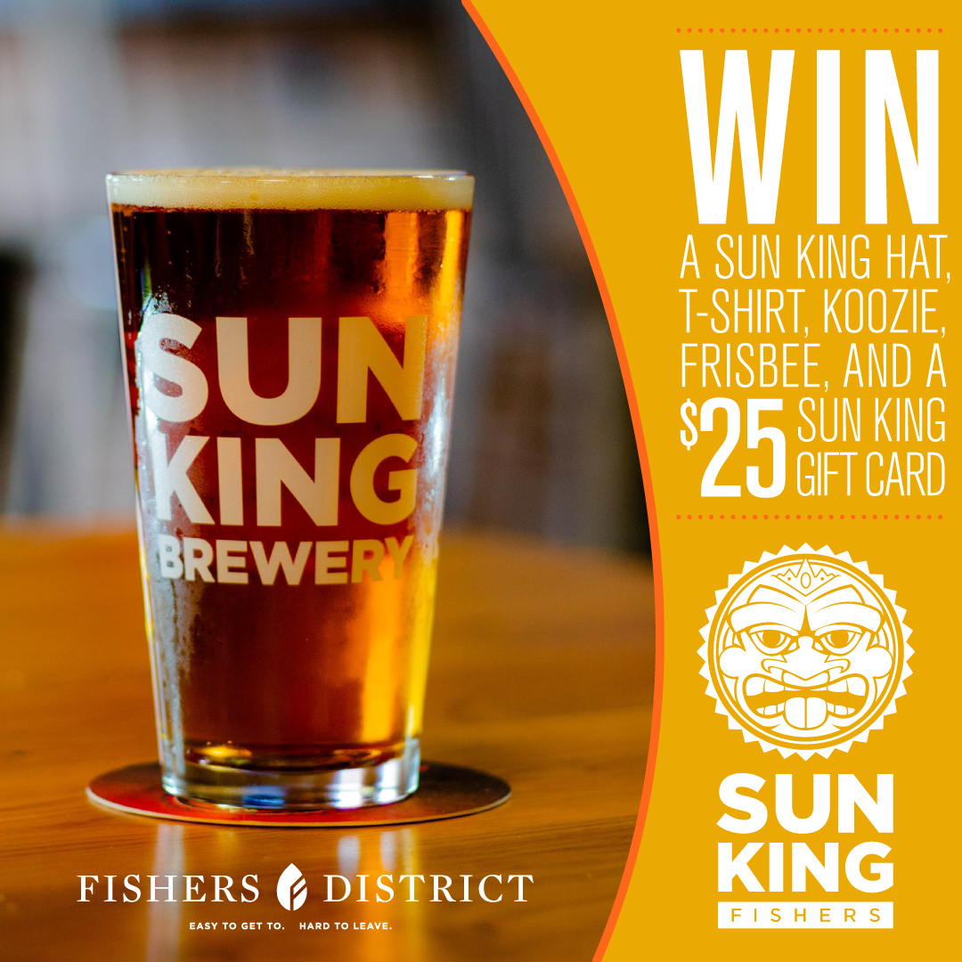 Enter to win! Sponsored by Sun King Brewery, one random, lucky winner will be selected from all entries. We will announce the winner on June 19th. 

Like/Follow Fishers District AND Sun King Fishers Tap Room &amp; Small-Batch Brewery
Like this post!
Retweet and tag your friends