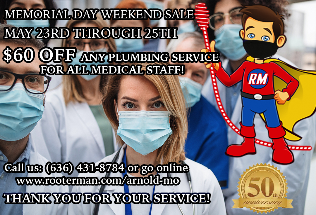 rmanarnoldmo's tweet photo. $60 OFF any #plumbing service for all our heroic #Doctors #nurses #FirstResponders &amp; medical staff this #MemorialDayWeekend! https://t.co/xLFiYP4blh 

#COVID19 #nurse #EssentialWorkers #heroes #Physicians #MemorialDay #MemorialDay2020 #MemorialDaySale #sale #plumber  #thankyou https://t.co/lnL8k2O9qH